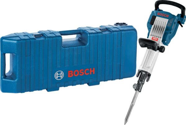 Bosch GSH 16-30 Heavy Duty Corded Electric Demolition Breaker with Hex, 1,750W, 300 BPM, 41J, 16.9 kg, Vibration Control + 1 Pointed Hex Chisel, 30 mm Hex Shank, & Carrying Case, 1 Year Warranty - Image 5