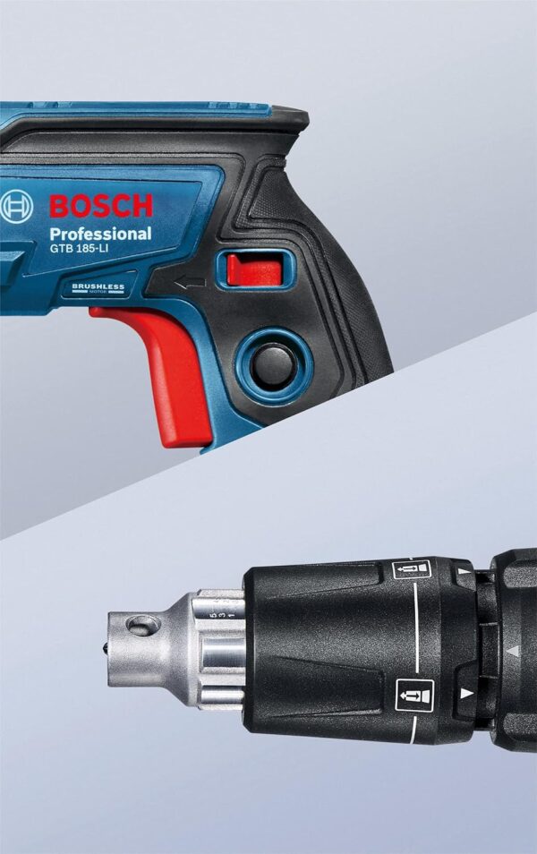 Bosch GTB 185-Li Professional Cordless Drywall Screwdriver, 18V, 4,500 rpm, 32 Nm, PowerSAVE mode, 0.95 kg + 1 x Screwdriver Bit PH2 (Solo Tool - 18V Batteries & Charger sold separately) - Image 2